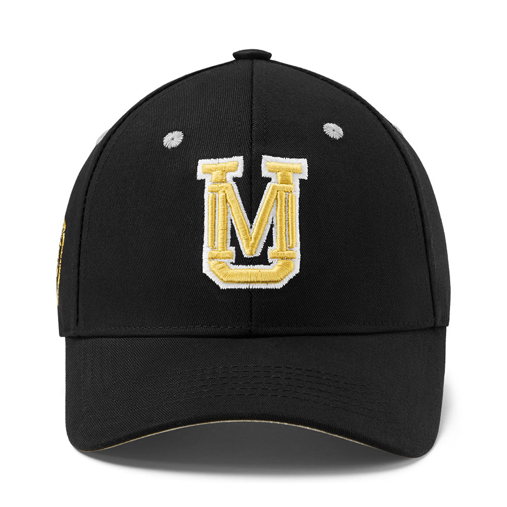 Under Manners 3D Cotton Twill Strapback Baseball Cap featuring UM monogram and Royalty-B shield logo in a stylish design.